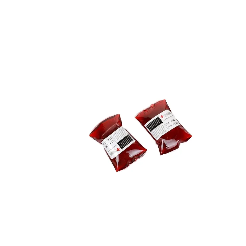 Custom Reusable Halloween Party Decoration Pouch Plasma Blood Bags for Drinks Vampire Live Blood of Theme Parties with Syringe