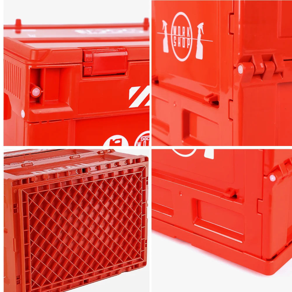 SGCB 26L Utility Stackable Car Trunk Organizer Collapsible Solid Container Smart Collapsible Storage Bin Plastic Foldable Crate