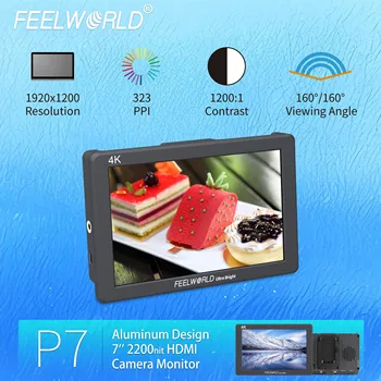 FEELWORLD P7 7 Inch DSLR Camera Field Monitor, Dual Battery Plate, Power Out for Camera, OEM/ODM Welcome, Bulk Discount detail image