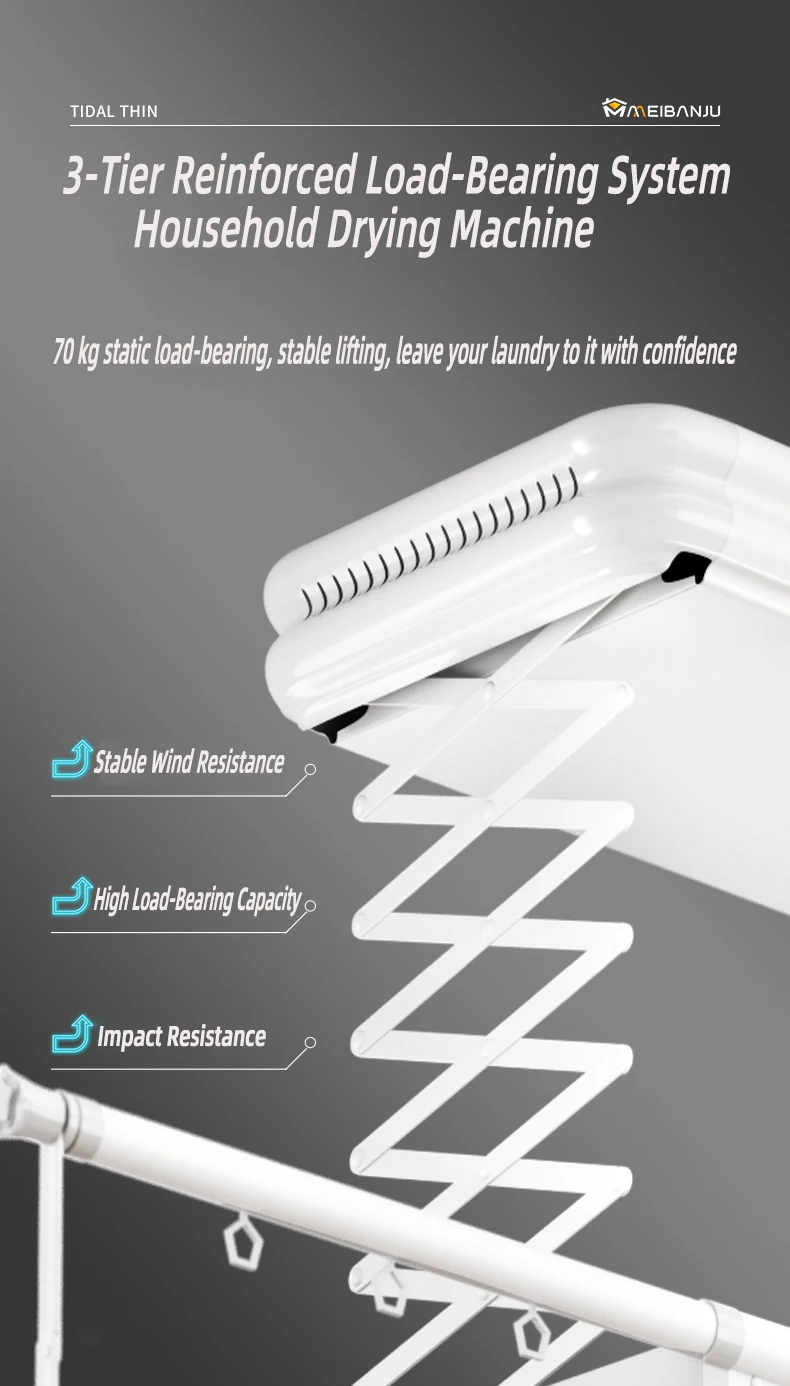 Oem Electric Drying Rack With Smart Retractable Automatic Clothes Dryer