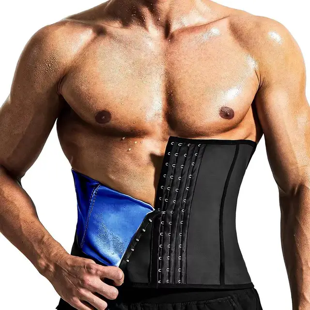 Men's Sweat Buckle Belt Sports Body Shaping Sweat Belt Fitness Fat burning waist support trainer Men's Trimmer