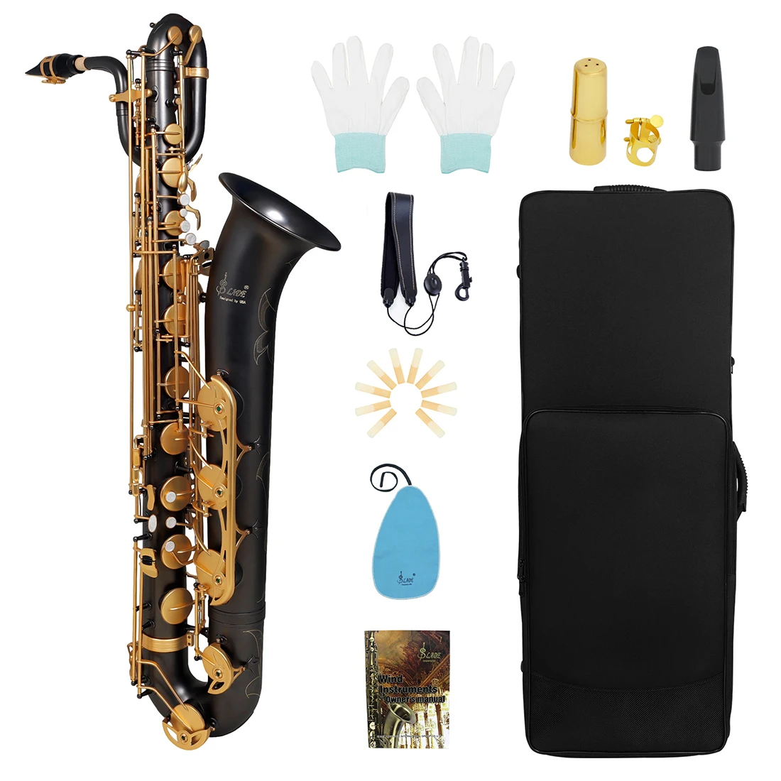 Alibaba.com: SLADE Baritone Saxophone with hand-carved black bass