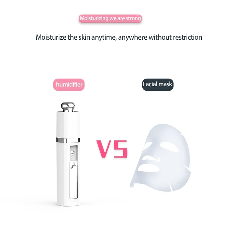 High hydration personal mini facial atomizer nano spray face vaporization facial steamer small water replenisher