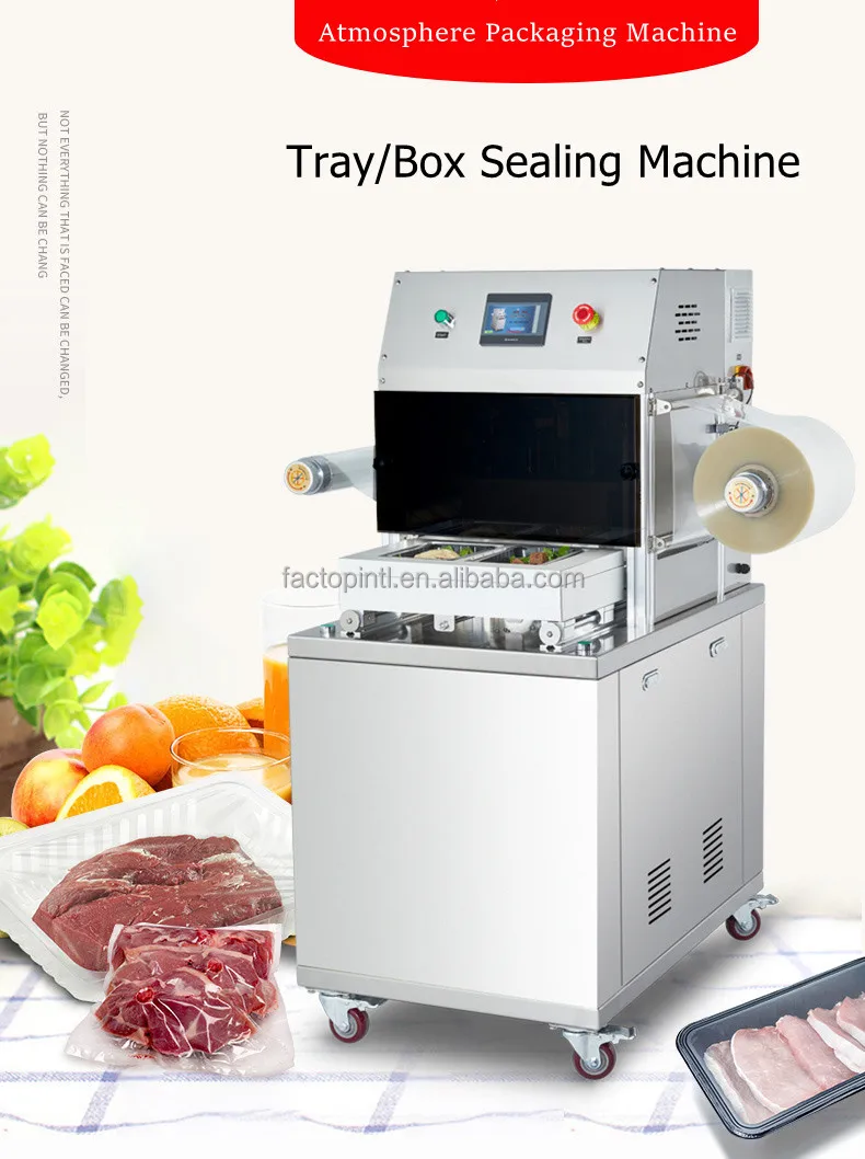 Modified Atmosphere Vacuum Tray Sealer Packaging Machine Custom For Any Size Tray Mold Map Tray