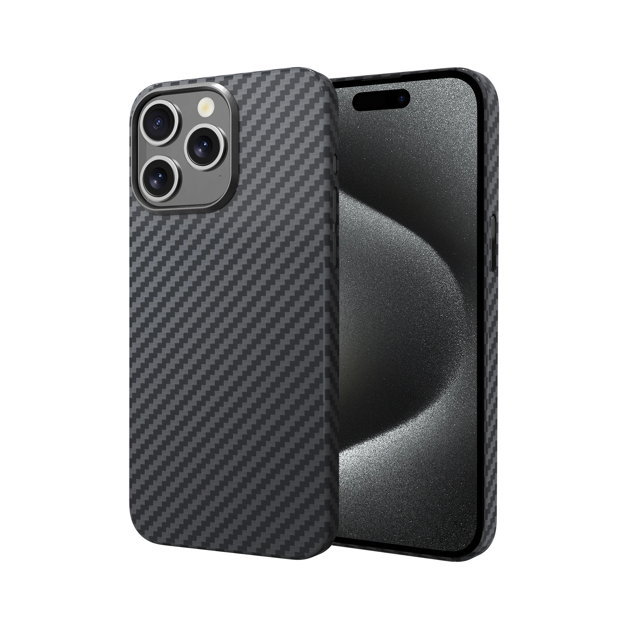 Skin Friendly Phone Case For Iphone 15 Plus Pro Max Ultra Slim Heat Sink Dissipation Real Carbon Fiber Covers Myc7153 Laudtec