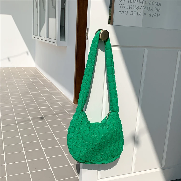 Fashion Minimalist Style Ladies Shoulder Bags Ruched Plaid Luxury