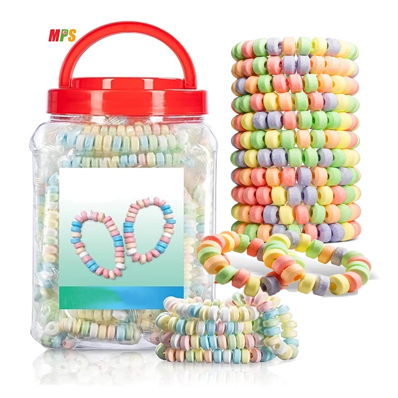 Multicolor Fruit-Flavored Chewables Candy Bracelet Sugar Tablet Candy