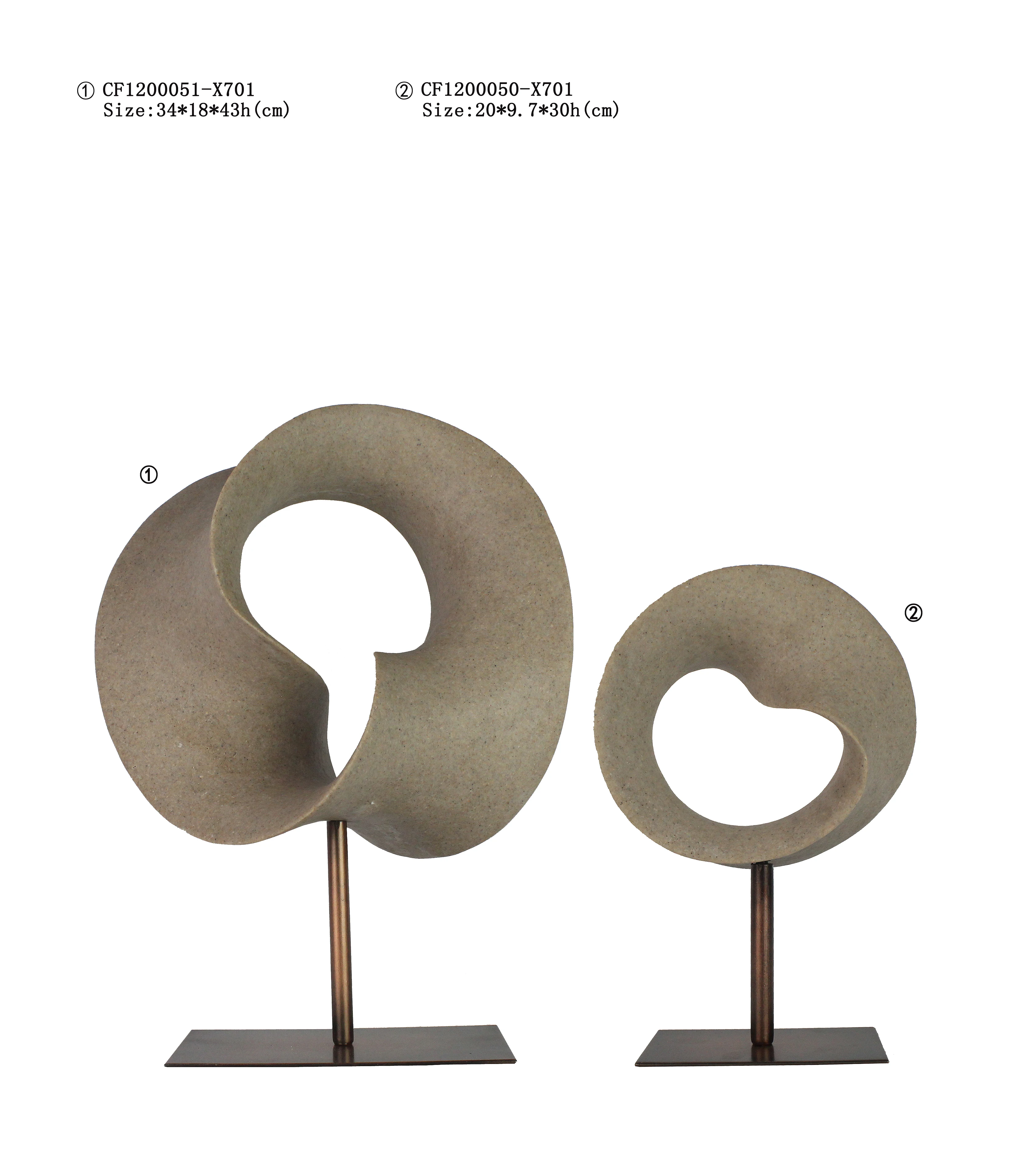 New Wholesales Amorphous Quartz Sand Ribbon circles Object Statue Sculpture For Hotel Decor supplier