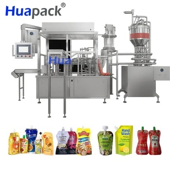 Rotary Packaging Machine Doypack with Spout Juice Filling and Sealing