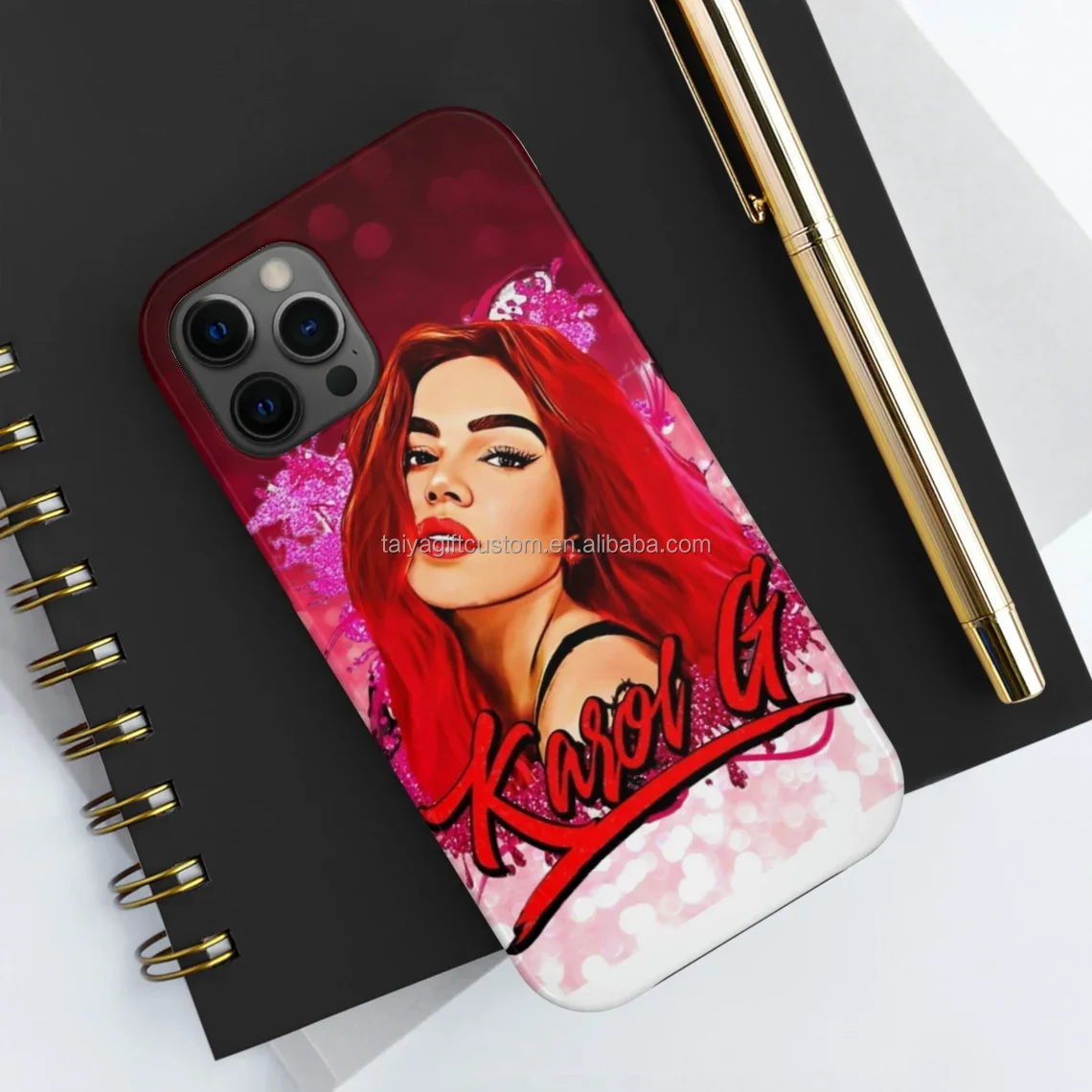 Karol G Red Hair La Bichota Phone Case Custom Logo Designer Popular ...