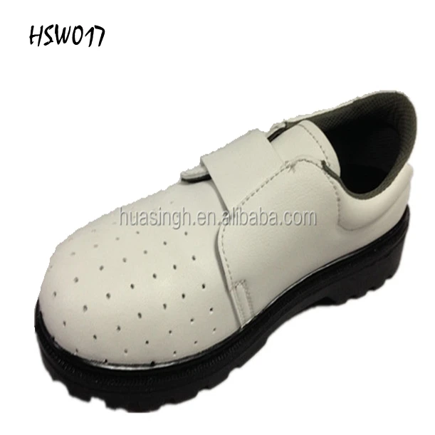LXG,food Factory Staff Easy Wear air Hole Design Upper Safety Shoes Anti-static With Magic Tape White Shoes HSW017