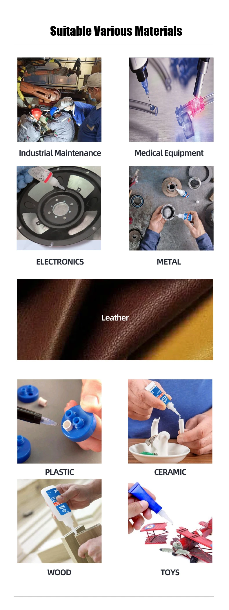 Zds Glue Factories High Quality 502 406 401 Wood Glass Adhesives And