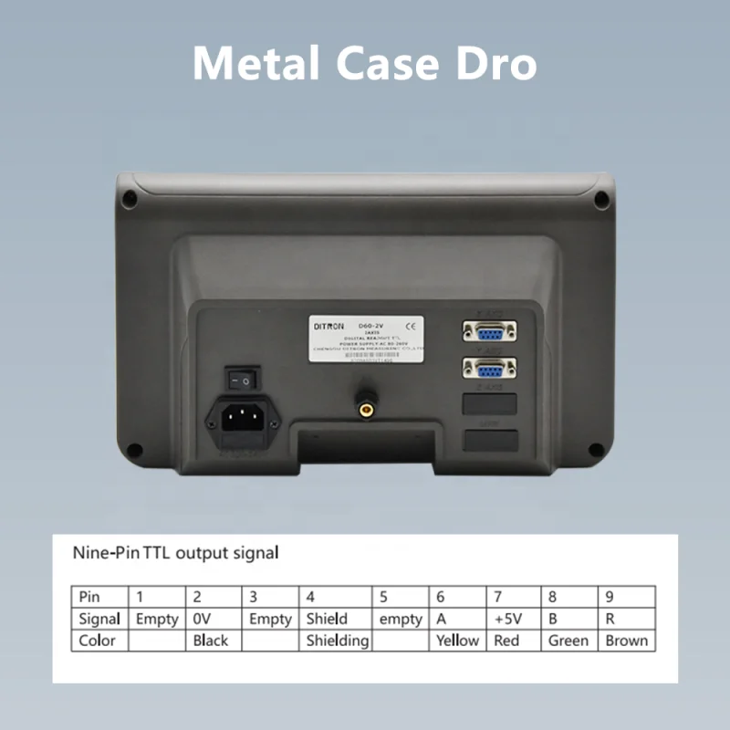DITRON Dro 2 Axis 3 Axis Metal Case Digital Readout Display with Linear Glass Scale for Milling Lathe Machine