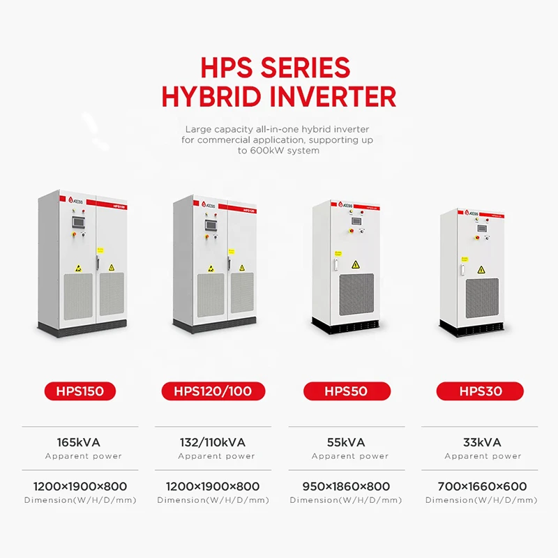 ATESS HPS Series Inverter 30KW 50KW 100KW 120KW 150KW Large Capacity Hybrid Solar Inverter for Commercial