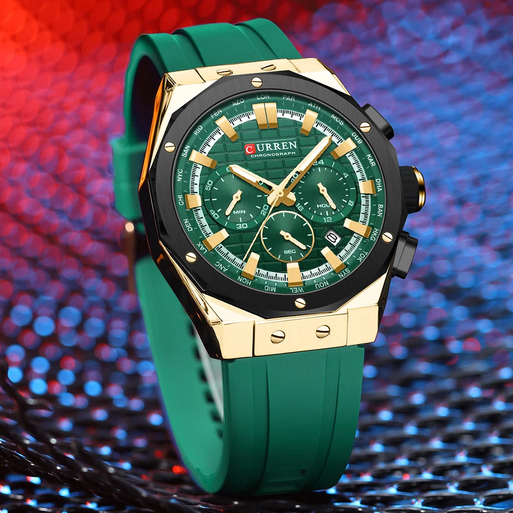 Reloj de Cuarzo Curren 8464 para Hombre, Venta Caliente, Correa de