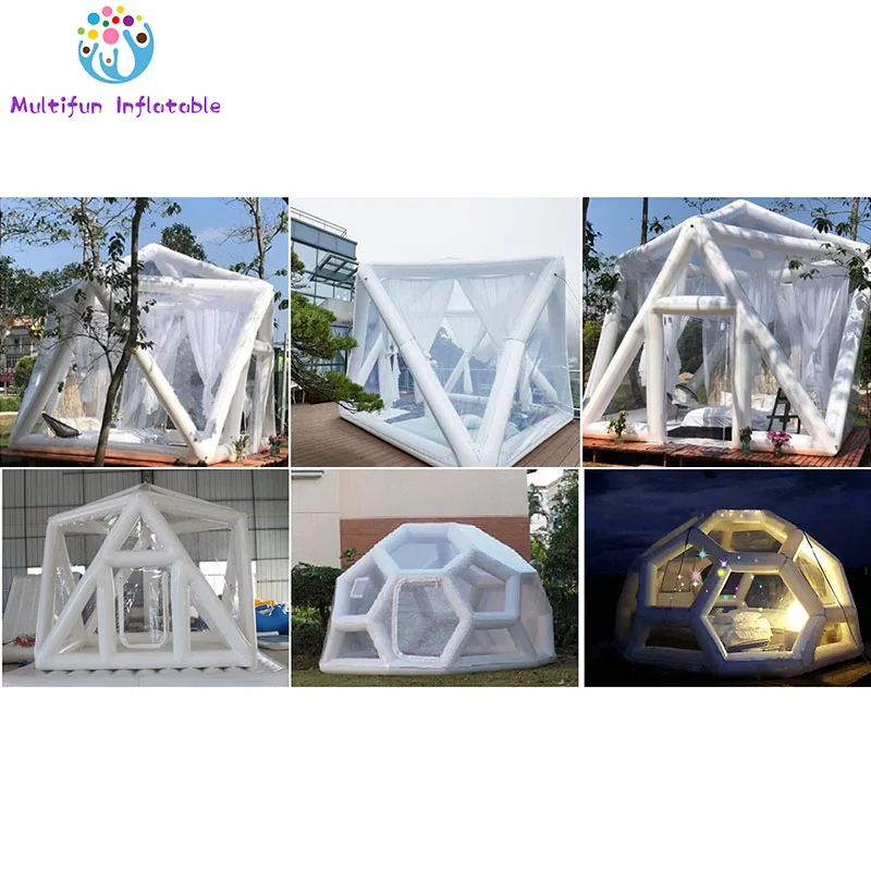 stargazing inflatable camping tent inflatable football shaped clear dome tent