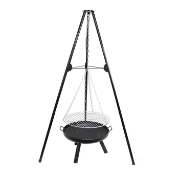 户外野营三脚架悬挂木炭烧烤炉