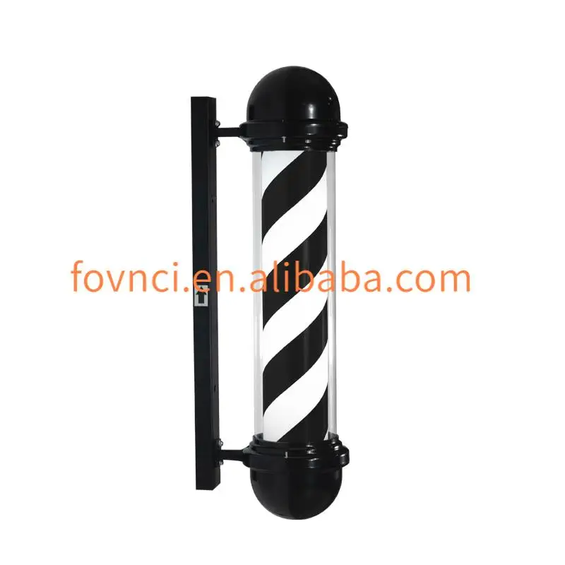 Barber Retro Barbershop Pole Led Light Red White Blue Stripes Outside Illuminating Rotating Hair Salon Barber
