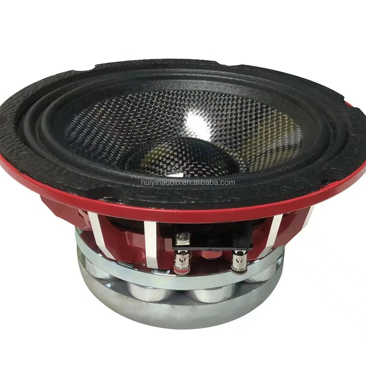 Low Price 6.5 Inch 200W RMS 4ohms Mid Range Car Speaker with Neodymium Magnet Carbon Fiber Cone for Car Door, 650-045