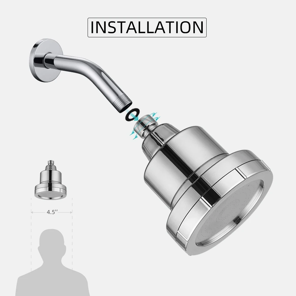 Filtered Shower Head High Pressure Luxury Filtered 15 Stage For Hard