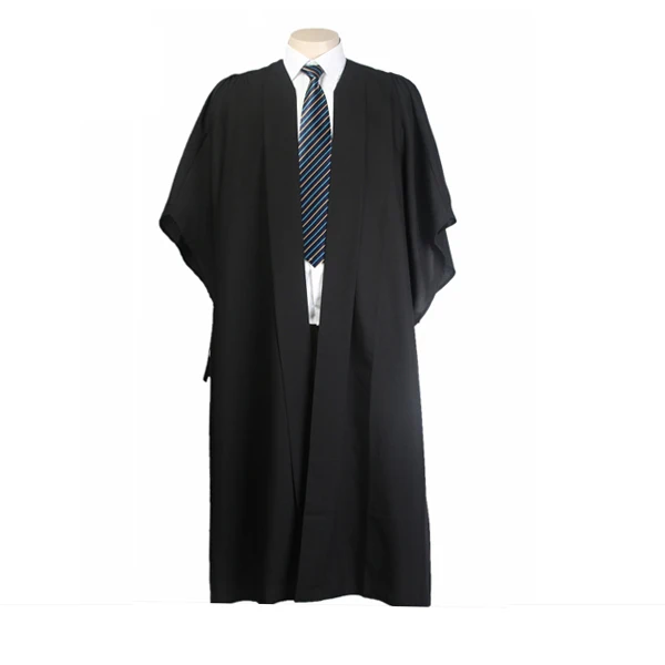 Matte finish polyester academic gown with cap displayed