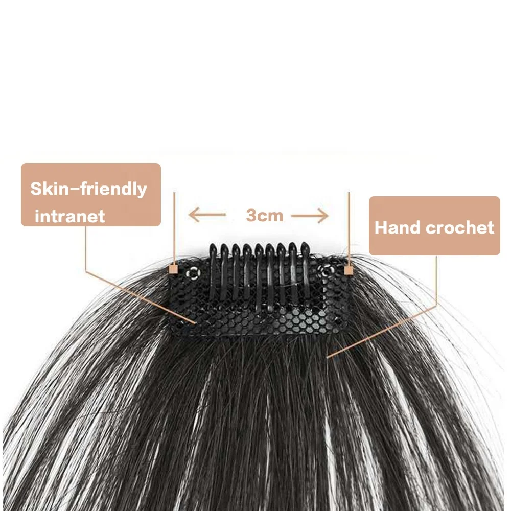 Hot Selling Human Hair Neat Women Hair Pieces Different Color Bangs Fringe Clip in Hair Extensions