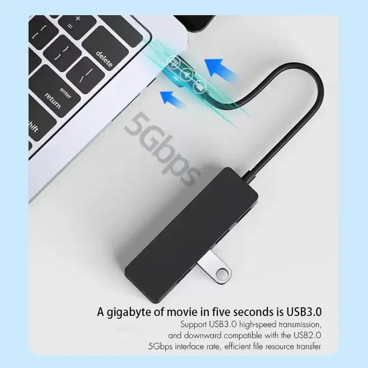 Adapter USB C HUB Type C 4 Port High Speed Multi USB Splitter PC Laptop
