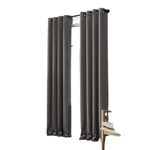 Plain Color Polyester Blackout Curtains for Living Room and Hotel