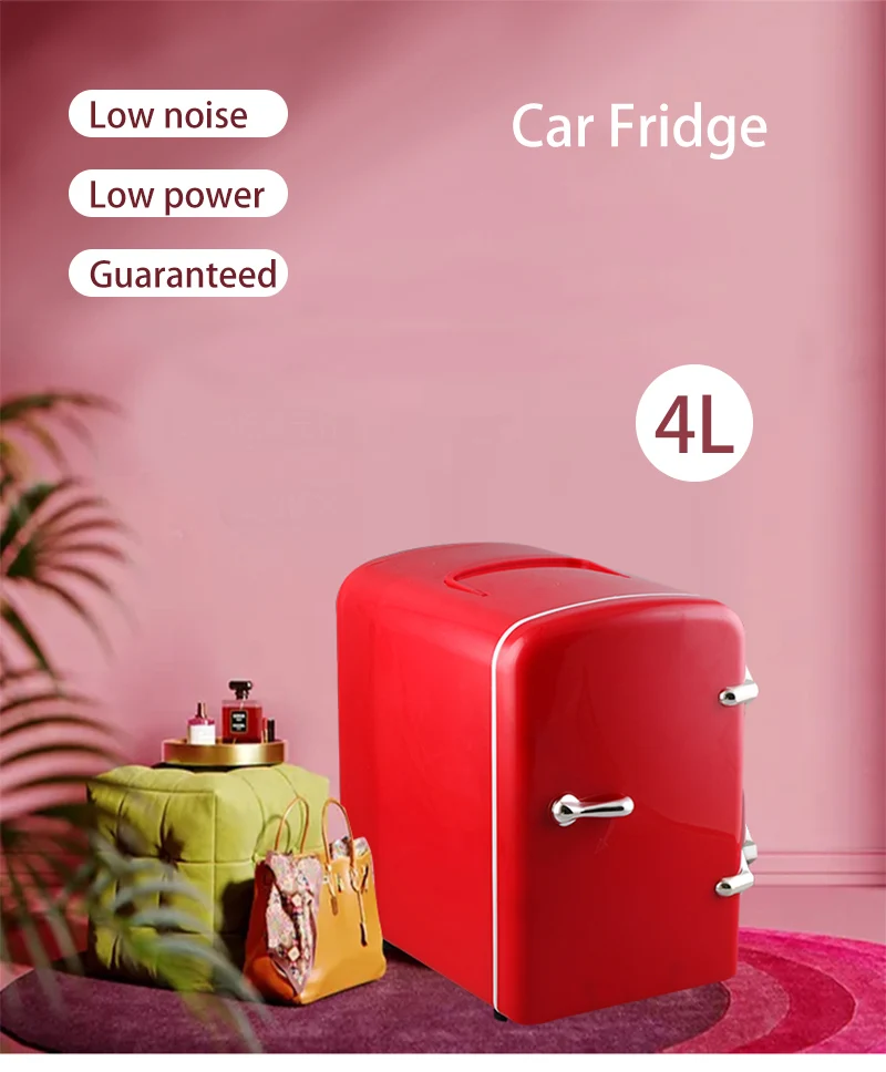 Retro Handheld Purple Pink Cooler And Warmer Makeup Refrigerator Mini