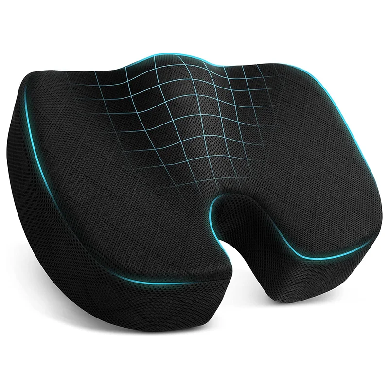 Seat Cushion Memory Foam Cushion for Office Chair Car Seat Airplane Bleacher Sciatica Hip Coccyx Pain Relief Desk Chair Cushion