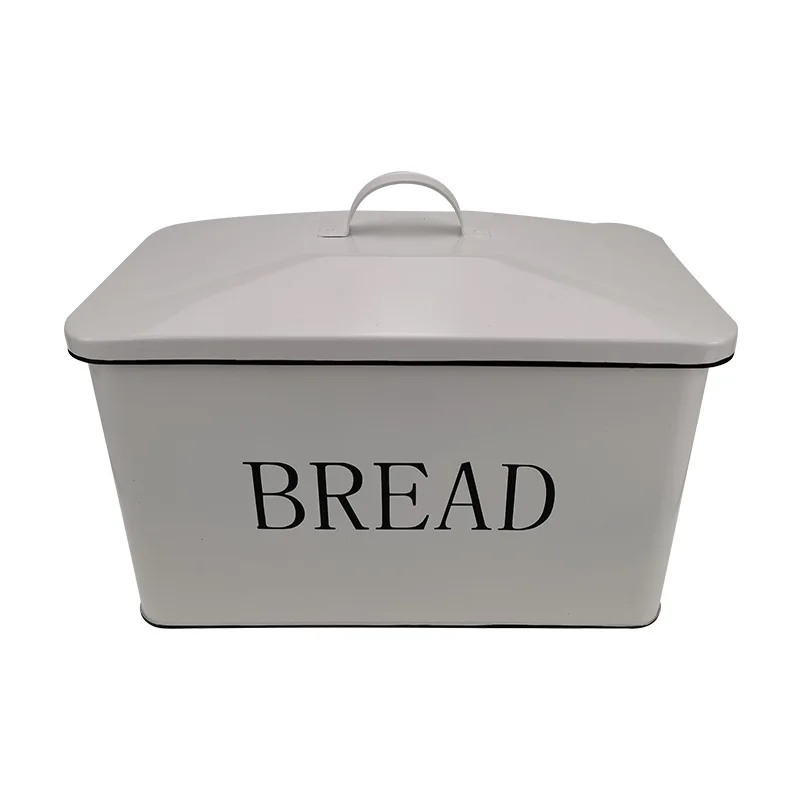 Metal Bread Box with Side Handles,Large Capacity Farmhouse Bread Bin for Kitchen Countertop,Bread Storage Container with Lid