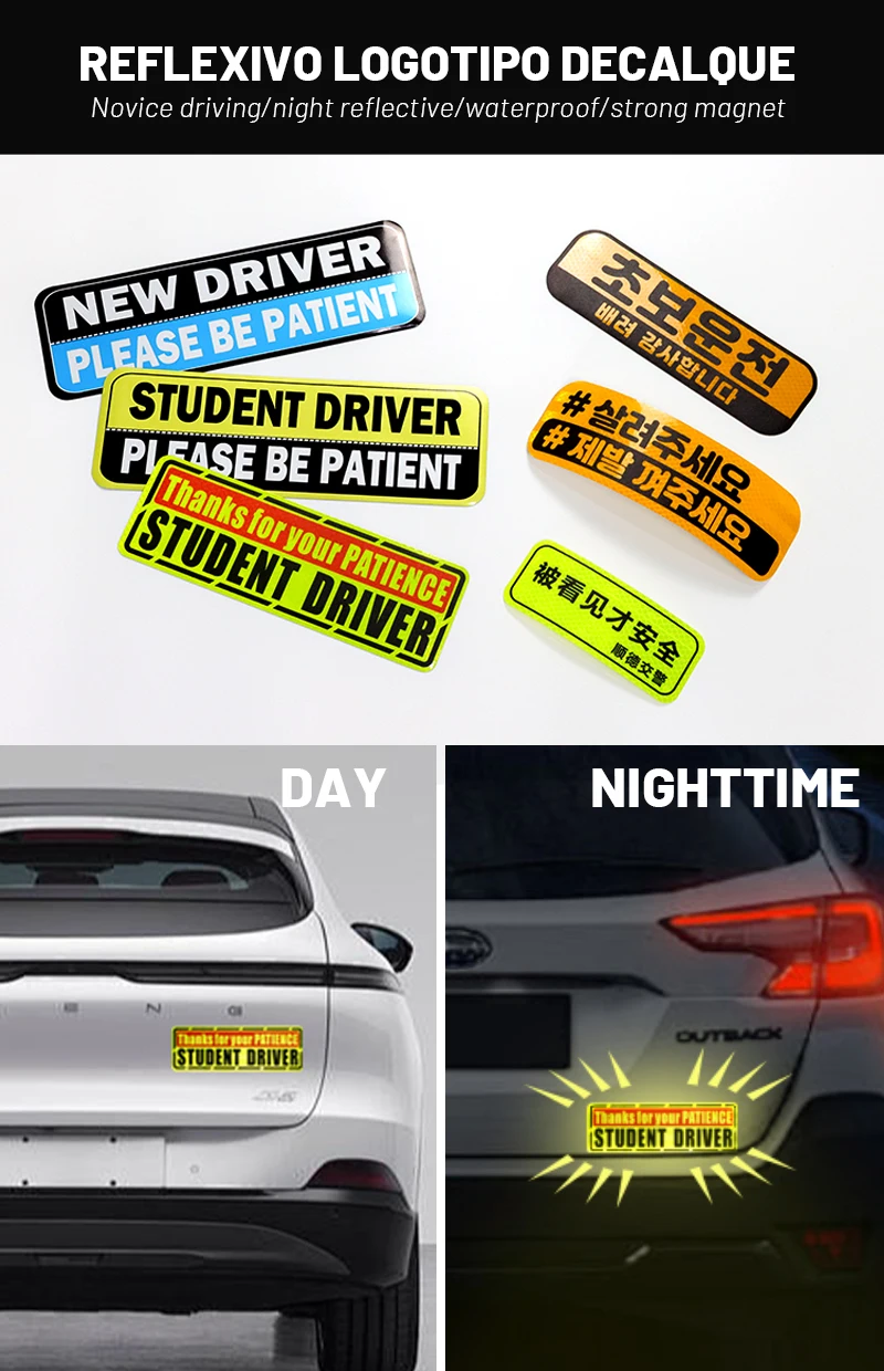 Car Accessories Custom Magnetic Reflective Adsorption Safety Warning ...