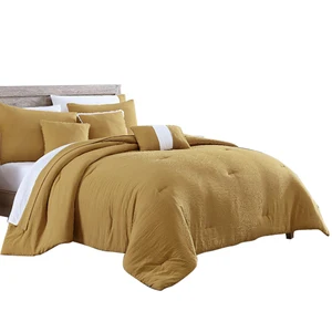 Design Luxury Soft Like Cotton 100gsm Prewashed Solid  Microfibre Comforter Sets 10pcs for All Season