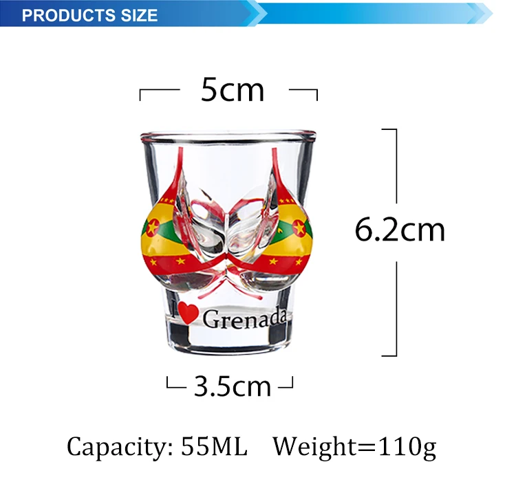 Custom Logo Sexy Body Shape Sublimation Shot Glasses Hot Lady Body