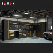 Tomac Ultimate Garage Solution Pro Tool Cabinet Removable Large Workshop Toolbox Workbench Stainless Steel Wooden Table Board