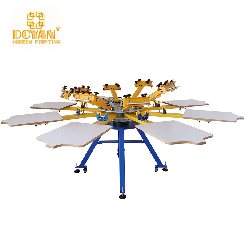 Machinery Rotary Clothes Textile 6 Color 6 Station t Shirt Manual Silk Screen Printing Machine for Sale T-shirts