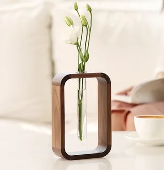 Simple Modern Glass Vase Hydroponic  Ware Light Luxury Wood Products Home Furnishings