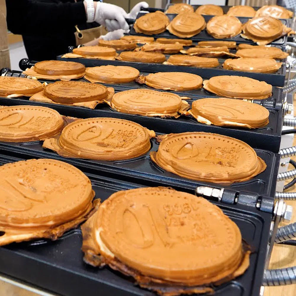 商業韓国のストリートフードマシンチーズコインパンケーキ在庫出荷準備ワッフルメーカーチーズコインパンマシン