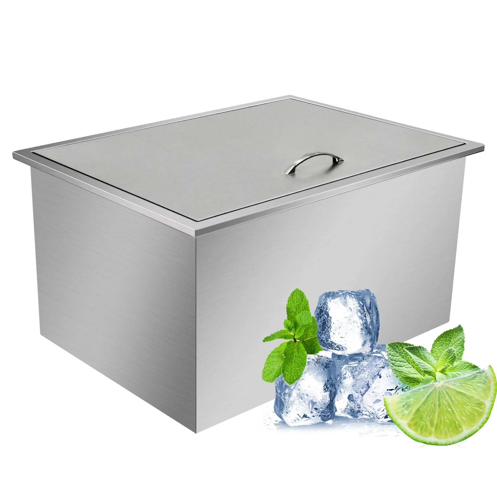 Coffee Shop Kitchen Equipment Ice Tank Embedded Stainless Steel ...