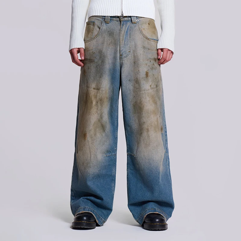 【QUALISARTIFPEREO】DIRTY BAGGY PANTS Dirty Baggy Jeans (LR251DPA5P03-BLACK)