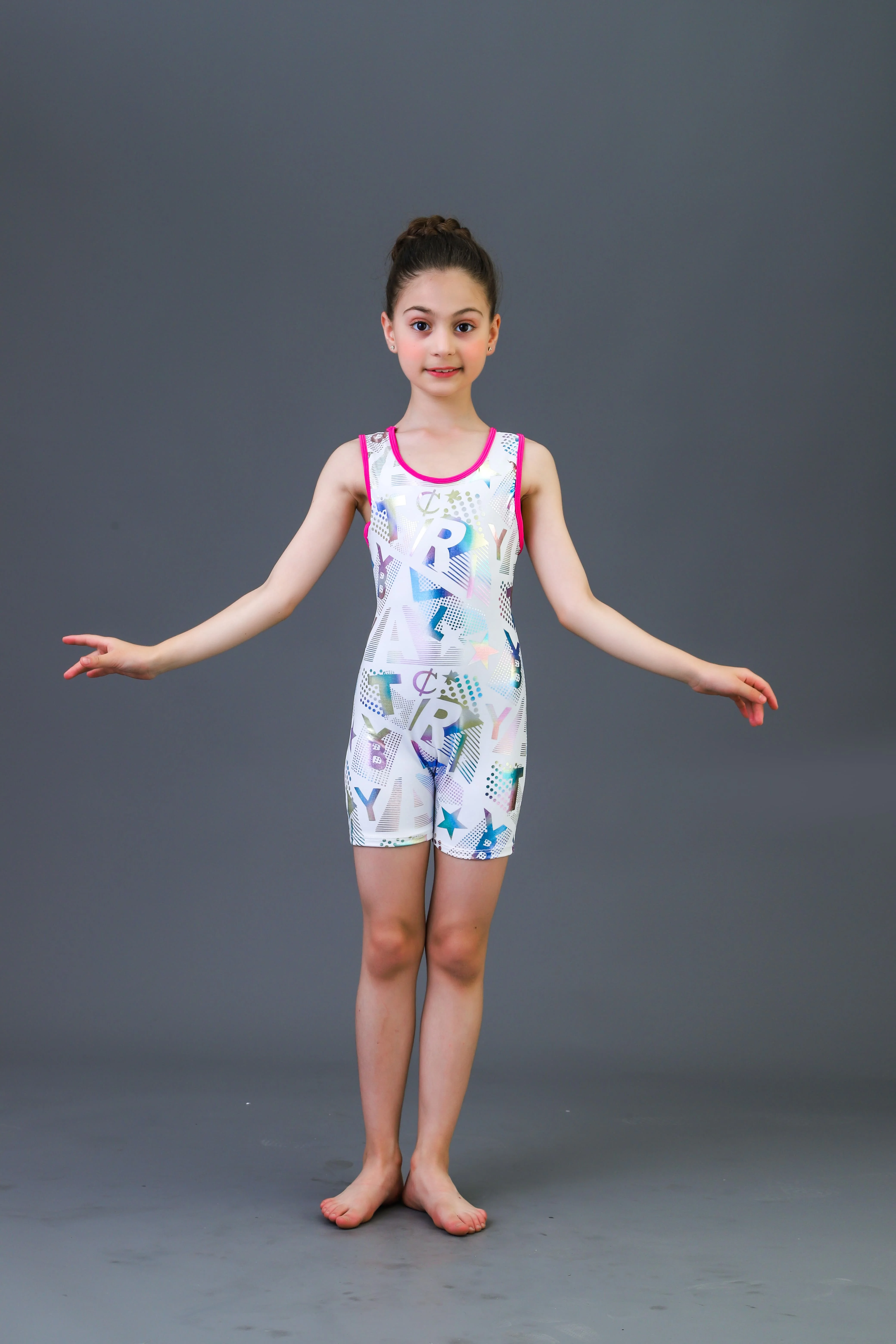 512 Years Cute Girls Breathable Leotards Gymnastics Diamond Splice
