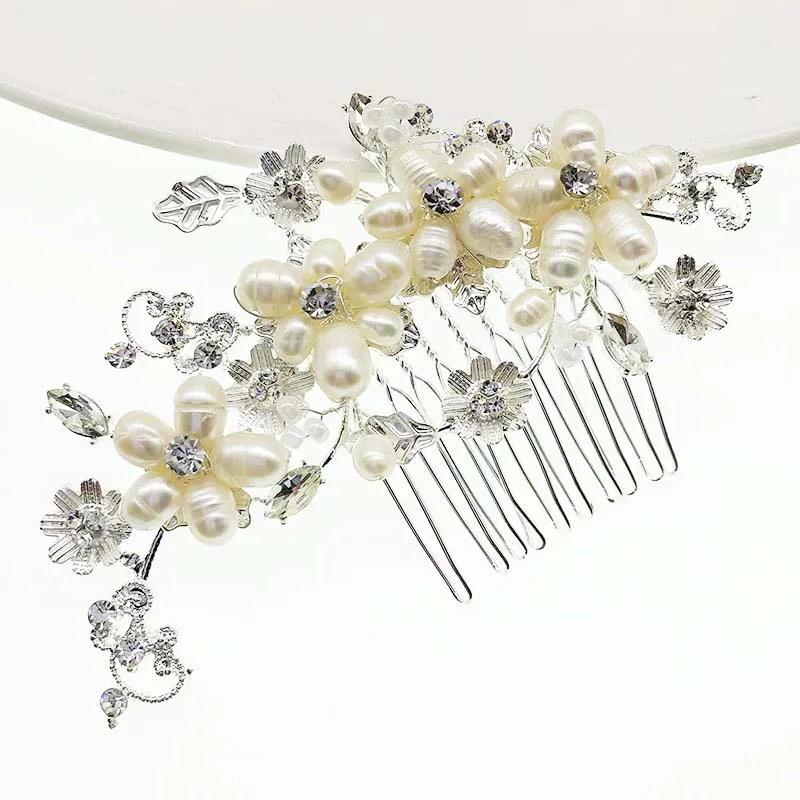 
 SHSS2004 серебряный цвет жемчужные аксессуары для волос свадебные гребни для волос  