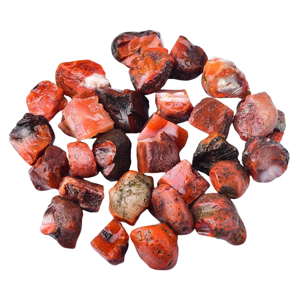 Natural Carnelian Irregular Raw Ore Nature Agate Rolling Stones Unpolished Carnelian 100g Per Bag