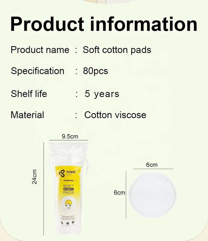 Bowinscare Pure Cotton Pads Pack Of 80 Round Pads Buy Natural Remover