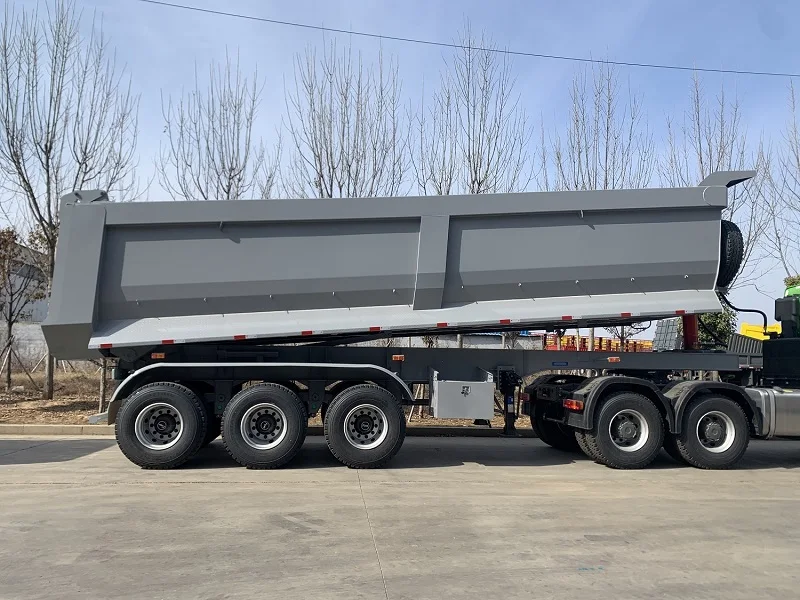 Vehicle Master 3 Axles 45cbm 40 50 60 Ton U-shaped End Rear Tipper Dump Semi Truck Trailers for Sale