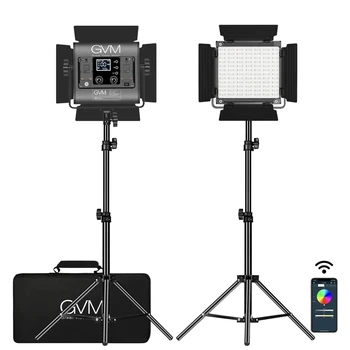 GVM  800D RGB Light Professional Light RGB Bi-Color Lighting Kit