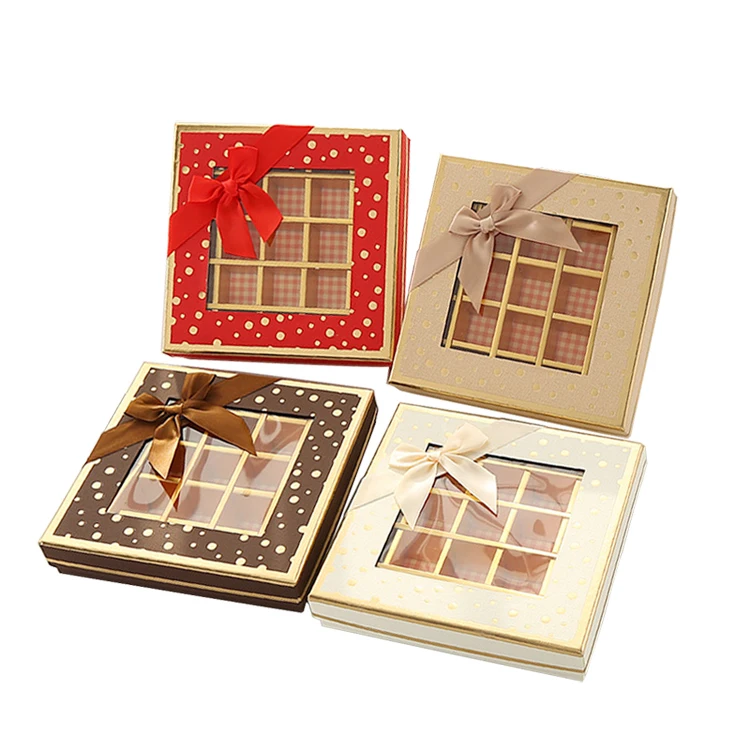 Square Luxury Chocolate Boxes Packaging With Window Homemade Chocolate