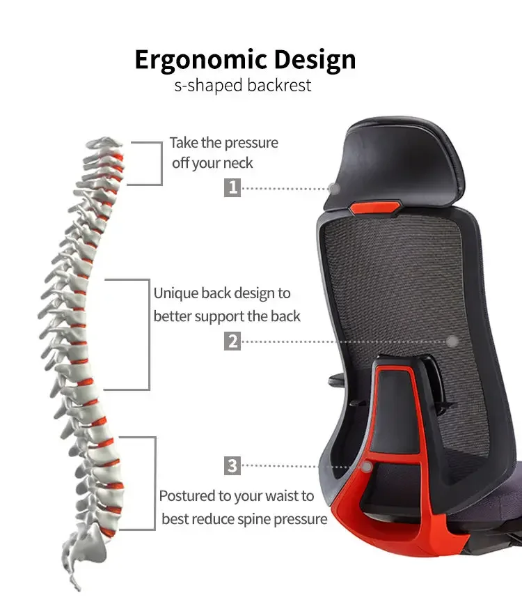 Office Furniture Manufacturers Comfortable Mesh Chair Office Ergonomic Office Chairs Luxury With Nylon Base Bifma