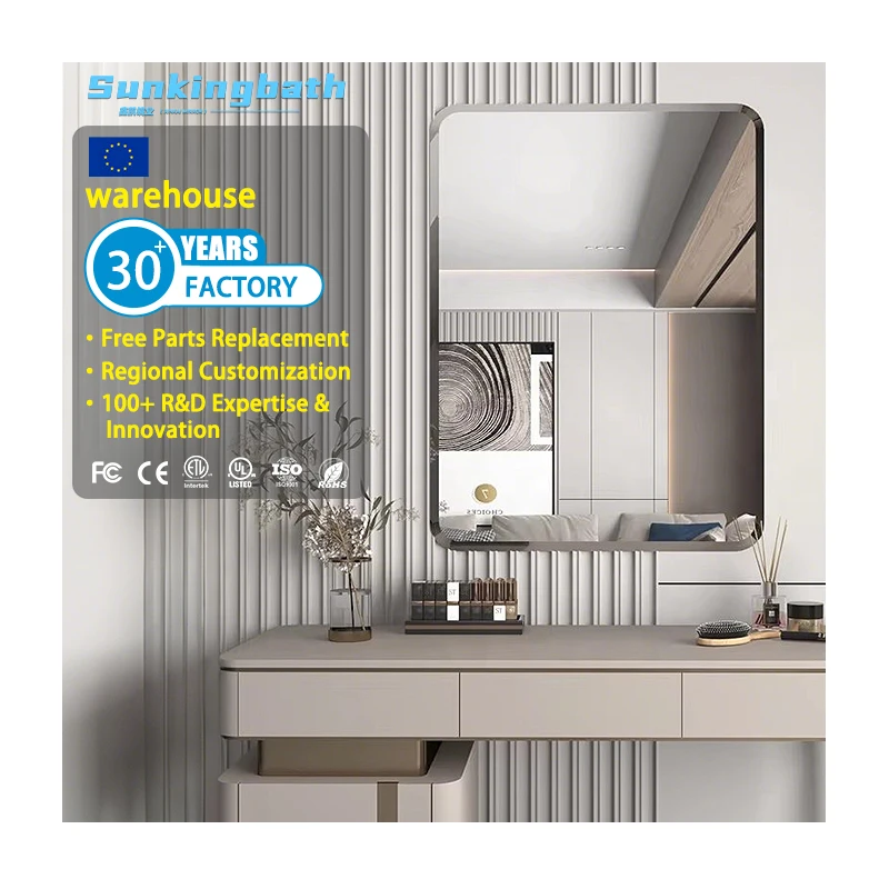 Modern Frameless Wall Decorative Mirror Luxury Clear Reflection Mirror Decorative Wall Mount Vanity Mirror