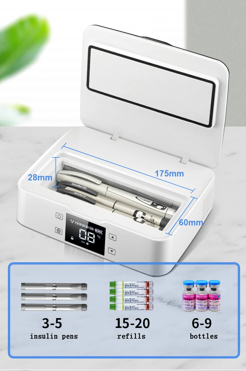 3*10200mah Batteries Mini Insulin Refrigerators Portable Car Fridge ...